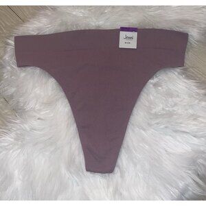 Jenni Womens Seamless Ribbed Hi-Cut Thong Panties XXL 2XL XXLarge Purple